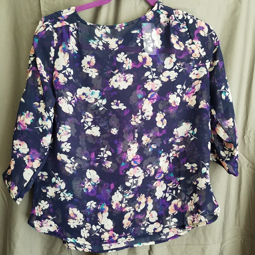 Sheer floral blouse